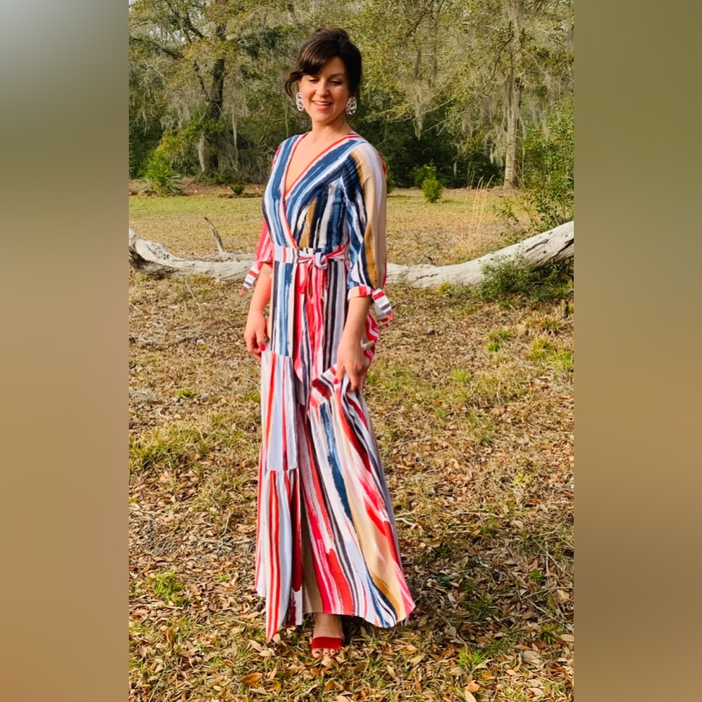 Skies Are Blue Maxi Wrap Dress | Size Small
